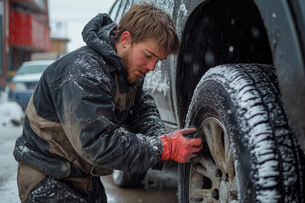 technician-replaces-winter-summer-tires-ensure-safe-ride